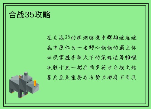 合战35攻略